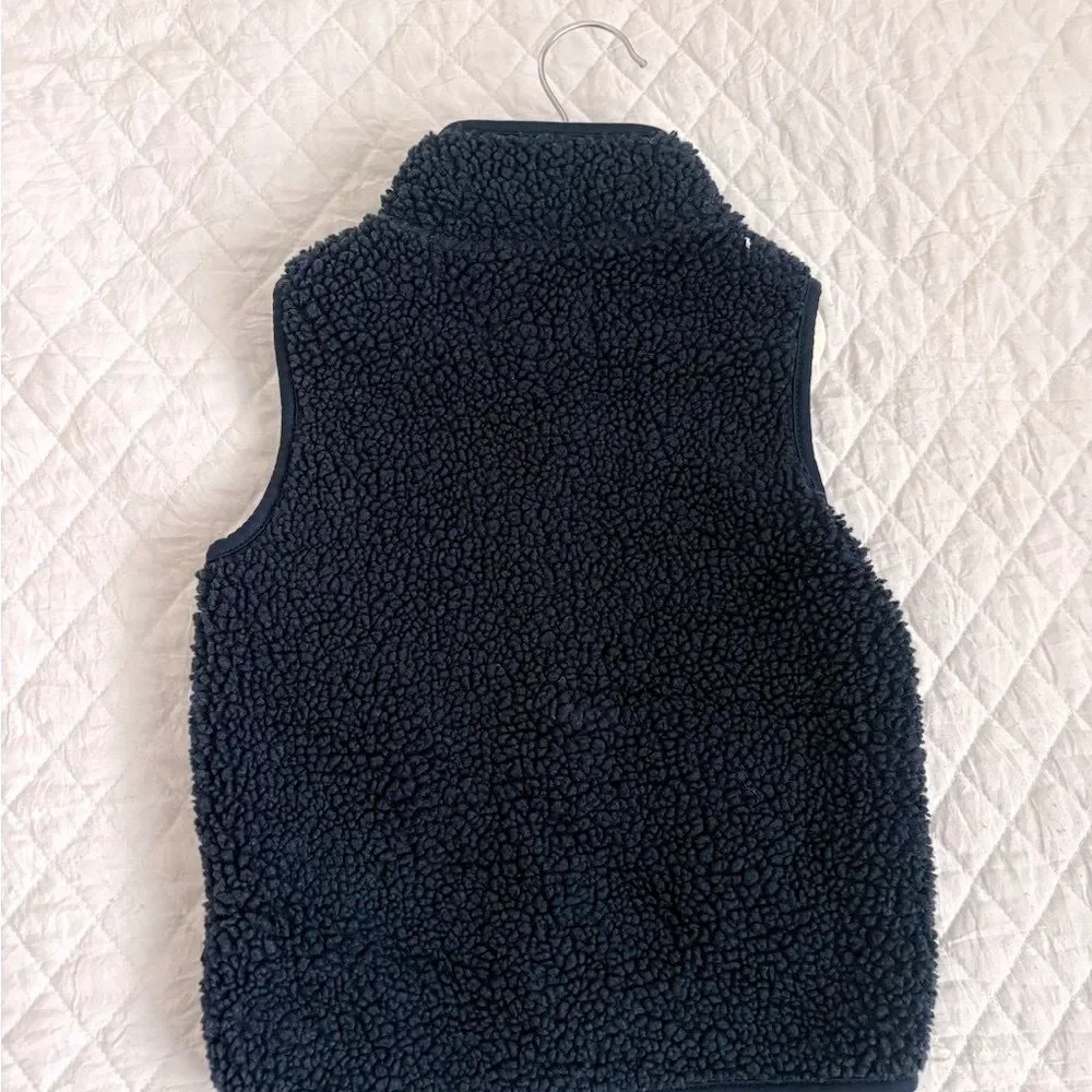 Old Navy Kids Black Puffer Vest + Navy Sherpa Vest Set